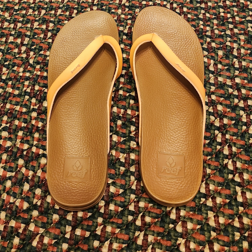 Reef Tan and Orange Sandals
